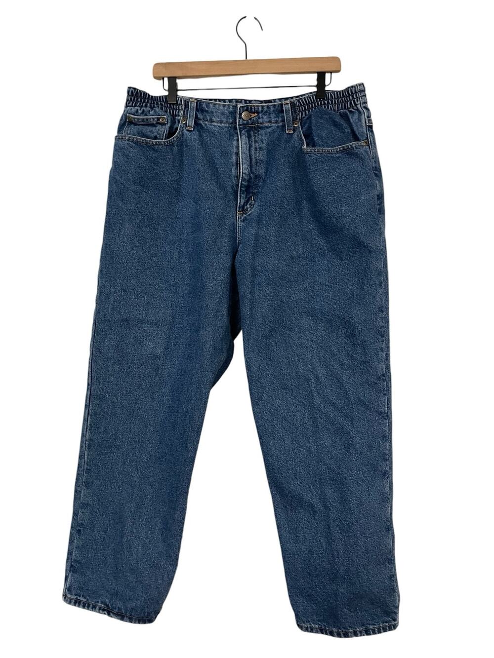 LL Bean Women Original Fit Relaxed Comfort Waist Flannel Jeans Size 18 Petite